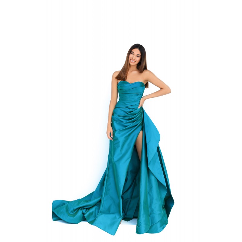 WYMARZONA TURKUSOWA SUKIENKA