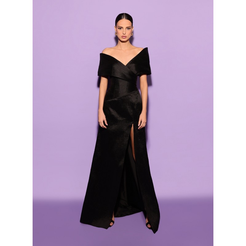 CZARNA SZKARŁATOWA SUKIENKA